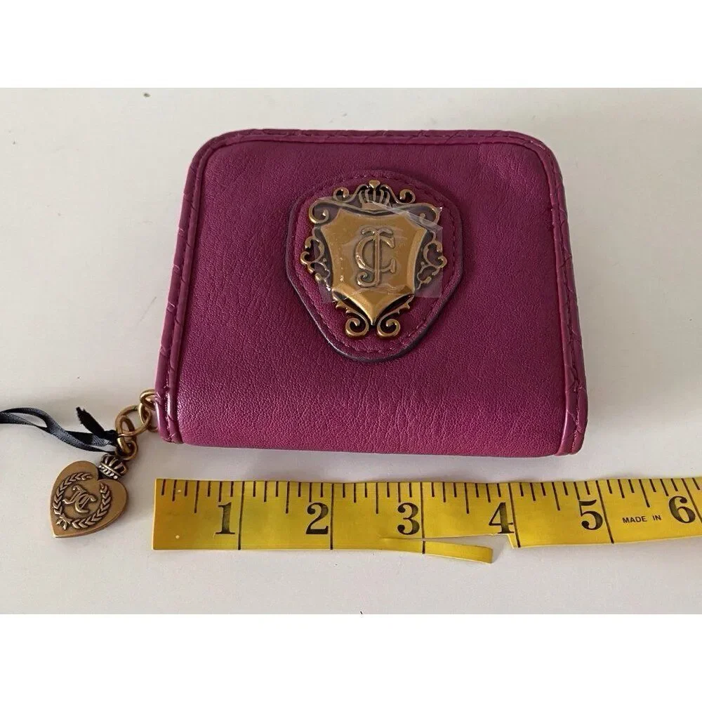 Juicy Couture Juicy Romance Coin Zip Around Wallet Plum Berry NEW‎